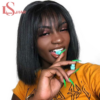 Brazilian Straight Human Hair Bob Wigs with Bangs Non Lace Full Machine Made Human Hair Cheap Remy Wigs for Black Women