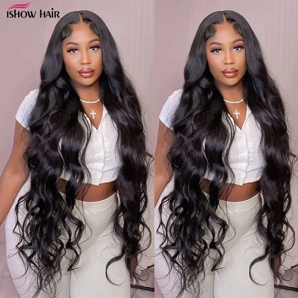 Ishow Human Hair Bundles Brazilian Body Wave Human Hair Weave Bundles 28 30Inch 1/3/4 Bundles Remy Hair Body Wave Extensions
