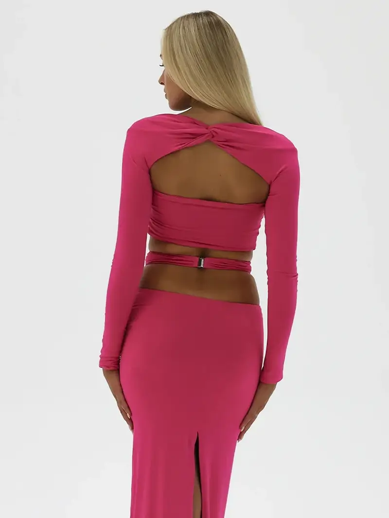 Strapless Hollow Out Spliced Tight Woman Dress