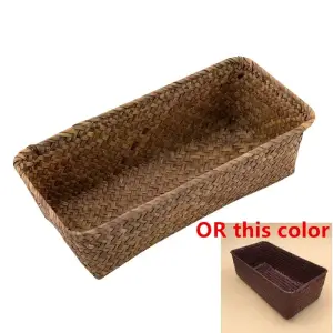Handmade Wicker Storage Basket Cosmetics Organizer