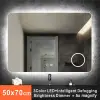 Smart Rectangle Bathroom Mirror with LED Lights – Anti-Fog & 5X Magnification