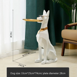 Nordic Resin Dog Sculpture – Large Decorative Animal Figurine for Home or Office