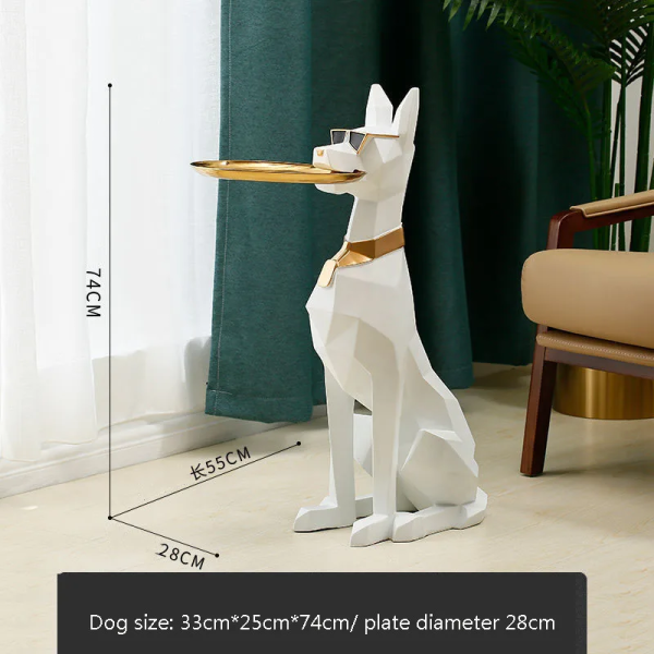 Nordic Resin Dog Sculpture – Large Decorative Animal Figurine for Home or Office