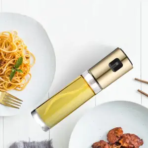 Stainless Steel Olive Oil Sprayer Bottle – Leak-Proof BBQ & Kitchen Dispenser (100ml)